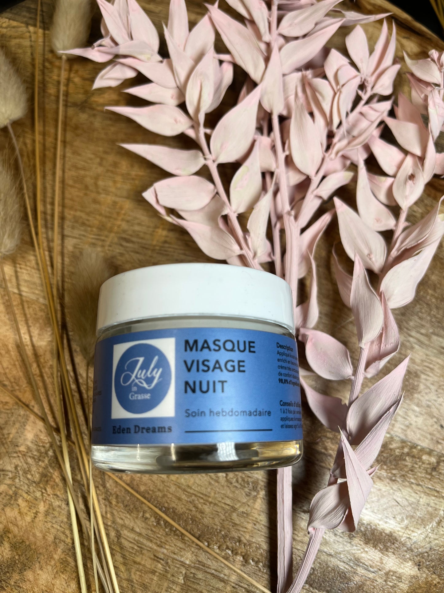 JULY in Grasse masque bio visage nuit