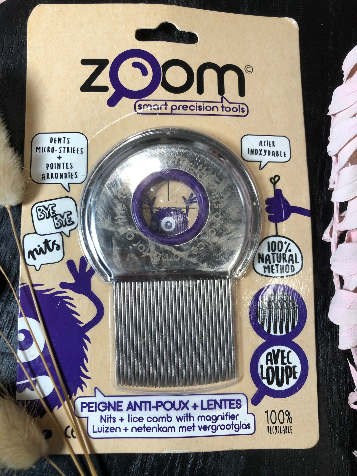 PEIGNE ANTI-POUX ET LENTES