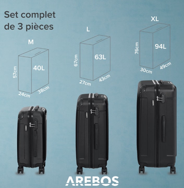 Set De 3 Valises U.S Athletic noir