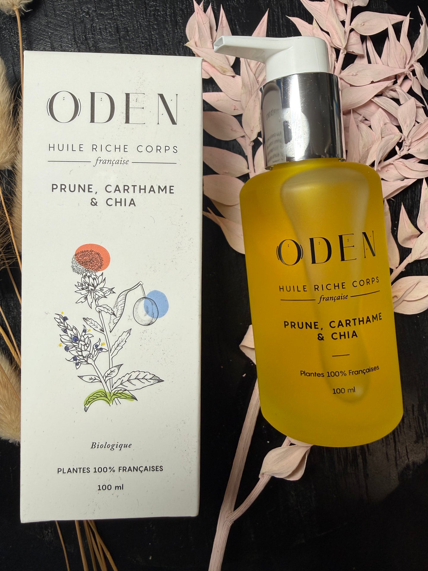 ODEN HUILE RICHE CORPS prune, Carthame et chia