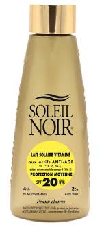 Soleil Noir Lait Solaire Vitaminé Protection Moyenne SPF20 150 ml